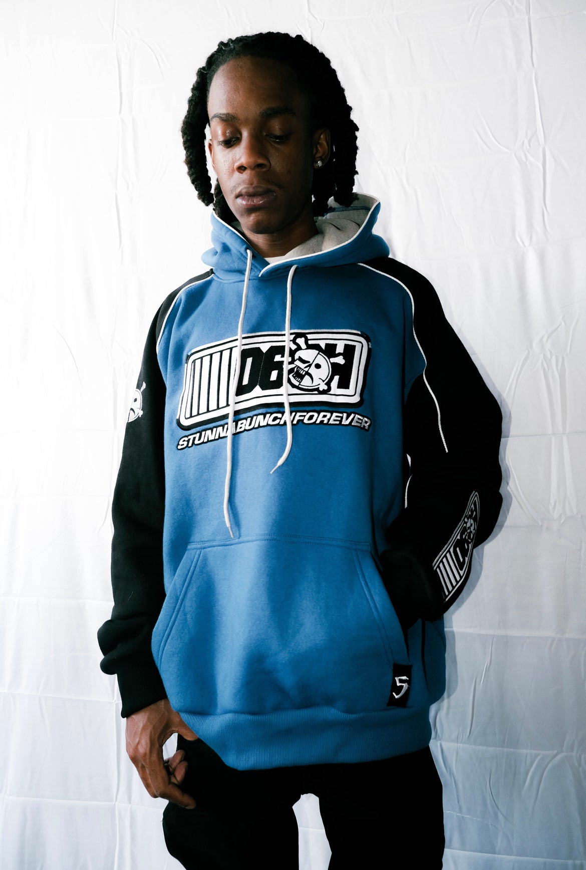 *SBF RAGLAN HOODIE (BLUE)